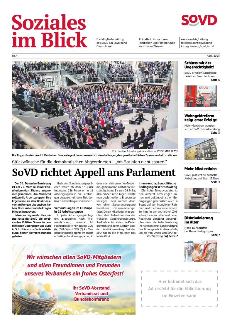SoVD-Zeitung 04/2025 (Mitteldeutschland, Mecklenburg-Vorpommern)